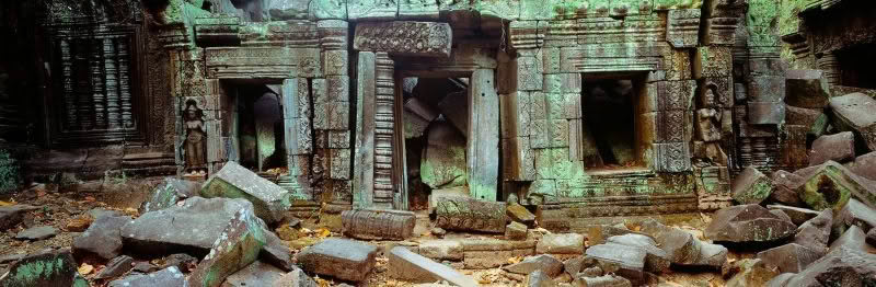 Old World Wonder. Cambodia old ruins at Angkor Wat