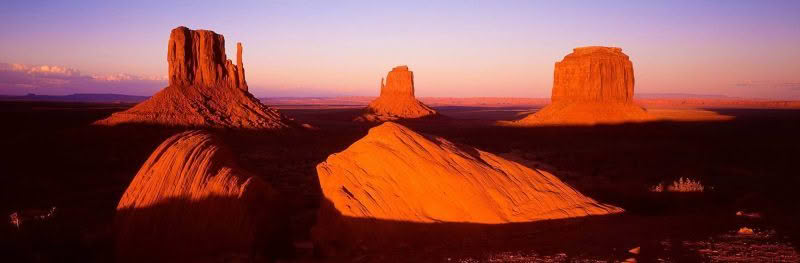 Floating. Monument Valley, USA. The famous landscape of Monument Valley photographed at sunset