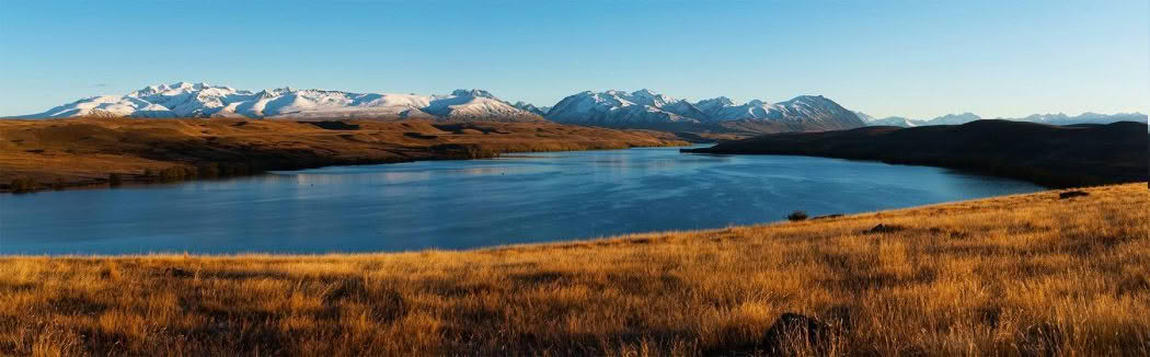 New Zealand Landscape Photography Southern Splendour. Lake Alexandriana at dawn with the Southern Alps behind