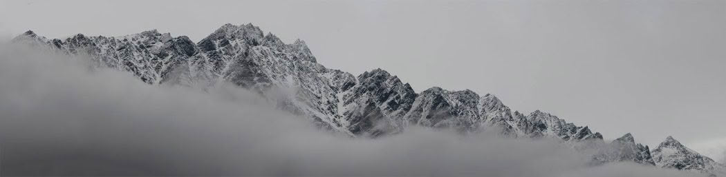 New Zealand Landscape Photography The Remarkables. The Remarkables mountain range in Queenstown with cloud in the foreground.