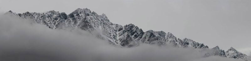 The Remarkables. The Remarkables mountain range in Queenstown with cloud in the foreground.