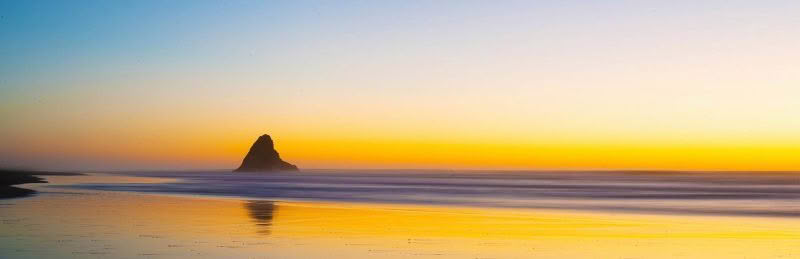 Paratahi, Karekare Beach, New Zealand. Photographed at dusk with stunning natural light