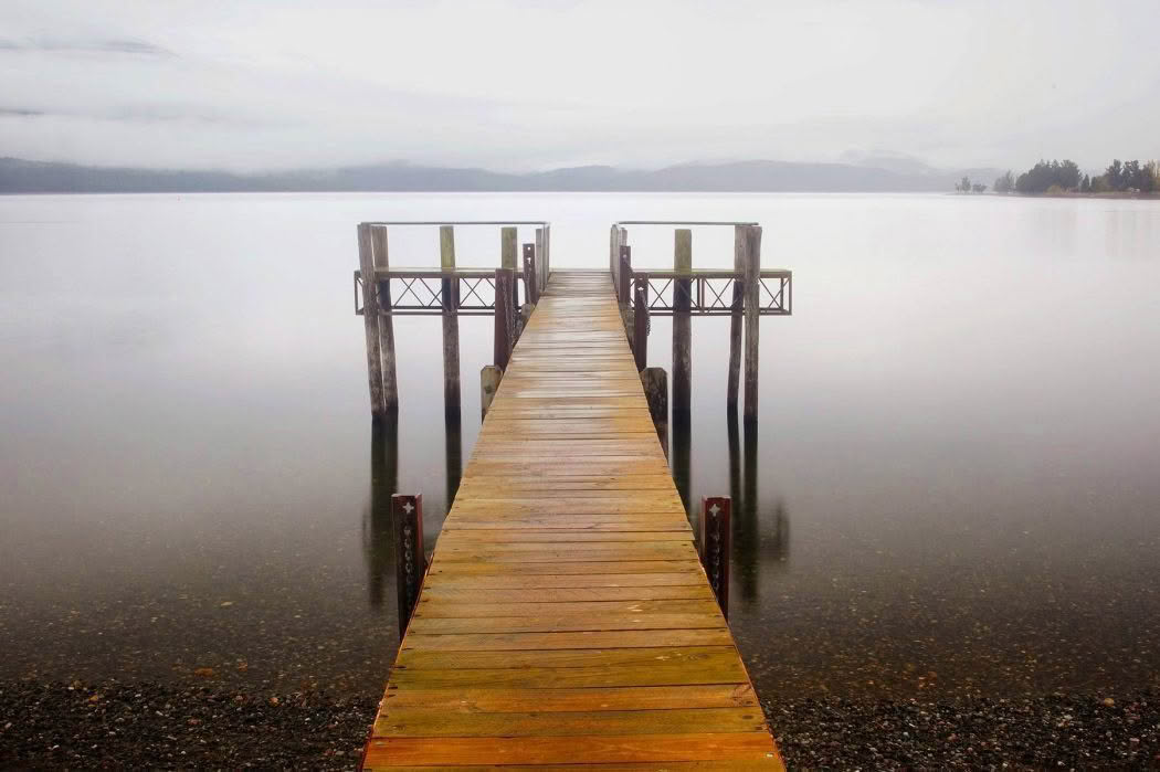 Photo artwork of a jetty on Lake Teanau by Richard Hume, Te Anau, New Zealand