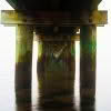 Endless. Taken underneath a jetty on a foggy morning the poles of the jetty disappear into the distance
