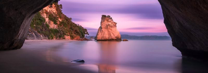 Cathedral Cove with beautiful dawn light