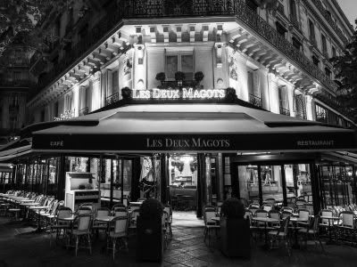 Les Duex Margots cafe in Paris black and white photography