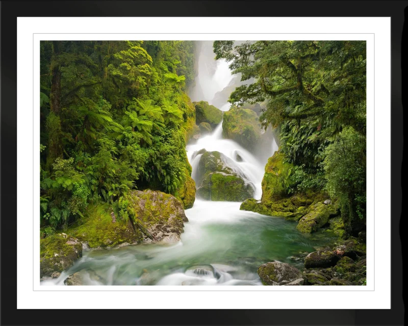 Mackay Falls fine art print in a black frame