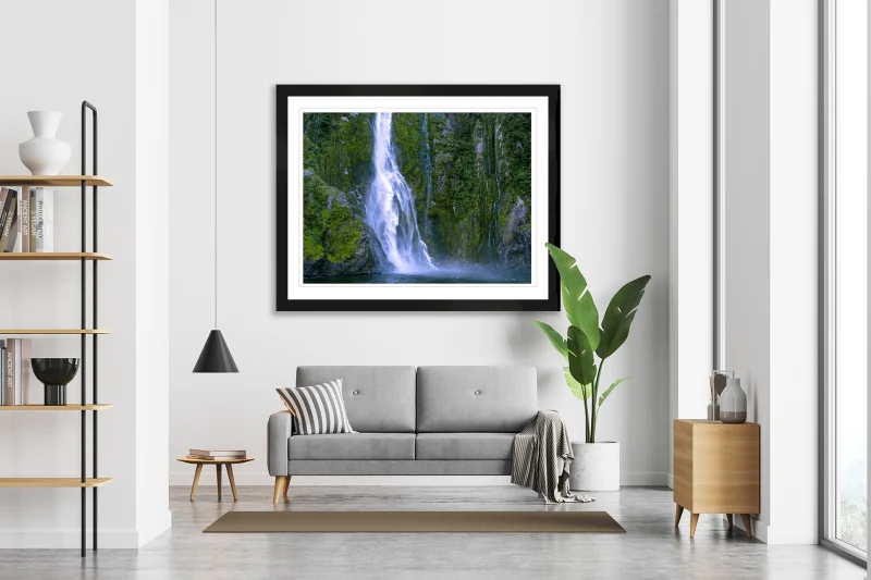 Stirling Falls fine art landscape print displayed in a contemporary interior